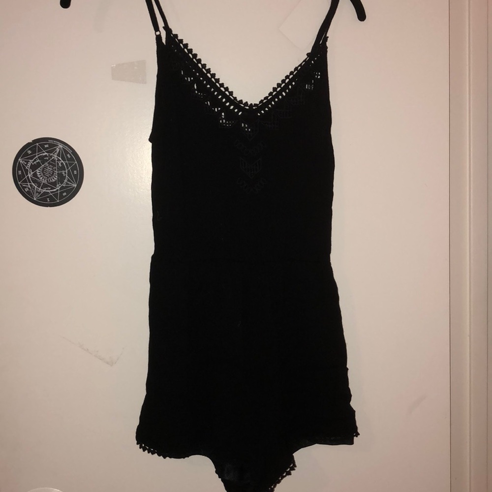 black lace romper